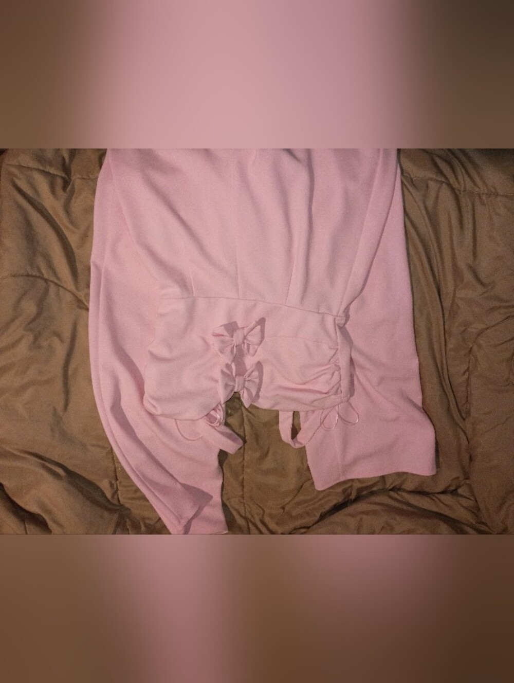 Pink Bow-Detail Bottoms